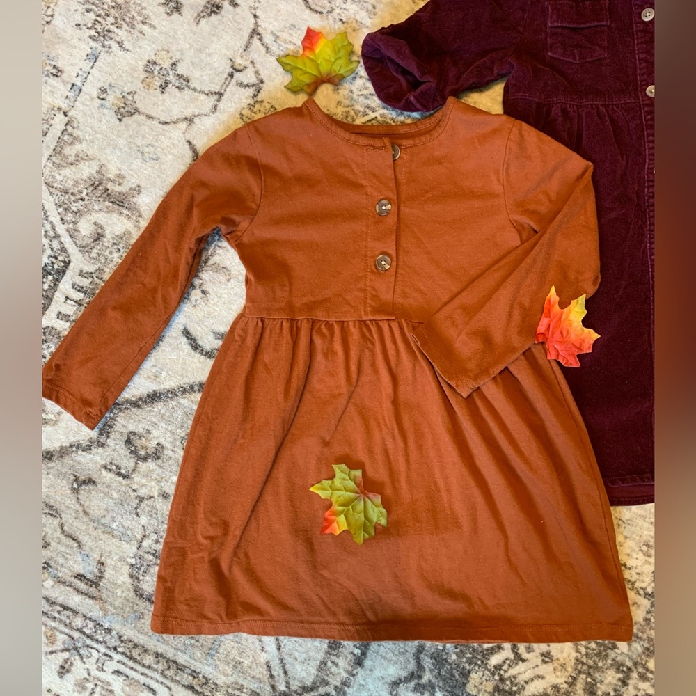 Old Navy corduroy shirt dress red wine size 5t - Picture 7 of 7